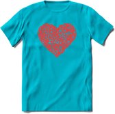 Valentijn Hart T-Shirt | Grappig Valentijnsdag Cadeautje voor Hem en Haar | Dames - Heren - Unisex | Kleding Cadeau | - Blauw - L