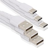 Phreeze 3x USB C Kabels - Quick Charge 2.4A - Datakabel USB C - 1 Meter - Versterkt