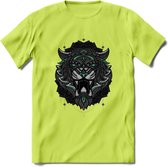 Tijger - Dieren Mandala T-Shirt | Aqua | Grappig Verjaardag Zentangle Dierenkop Cadeau Shirt | Dames - Heren - Unisex | Wildlife Tshirt Kleding Kado | - Groen - L