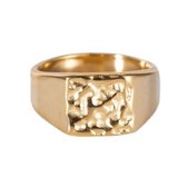 Abstract Frame Design Ring - Ingelijste Ring - Maat 18 - Goud - Dottilove