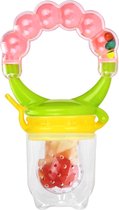 Biberoia®  Fruitspeen en rammelaar in 1 - Fopspeen - Baby – Extra speen in 3 maten S+M+L - Kinderbestek - Baby speelgoed – Kraamcadeau - Babyshower - Roze