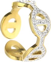 Michelle Bijoux Ring goodlife white stones JE13813GD Gold