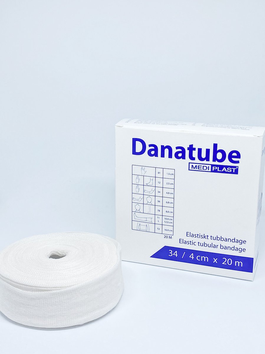 Goedkoopste Danatube bamboe Elastisch Buisverband 3,4cm x 20m - Pols en Elleboog