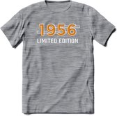 1956 Limited Edition T-Shirt | Goud - Zilver | Grappig Verjaardag en Feest Cadeau Shirt | Dames - Heren - Unisex | Tshirt Kleding Kado | - Donker Grijs - Gemaleerd - 3XL