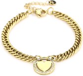 Michelle Bijoux armband hart witte stenen Gold JE13774GD