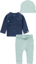 Noppies - kledingset - (3delig) Broek -Shirt -Muts - Blauw Mint - Maat  68