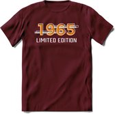 1965 Limited Edition T-Shirt | Goud - Zilver | Grappig Verjaardag en Feest Cadeau Shirt | Dames - Heren - Unisex | Tshirt Kleding Kado | - Burgundy - S