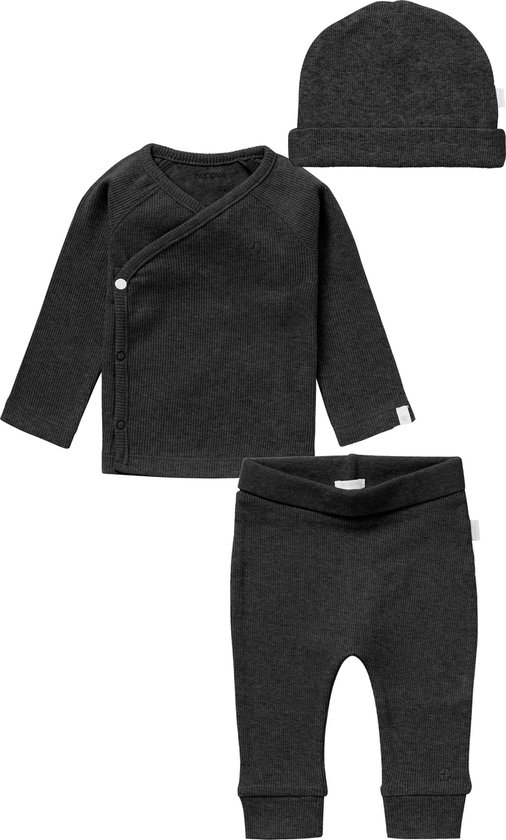 Noppies - ensemble de vêtements - (3 pièces) pantalon - chemise - chapeau - gris - taille 44