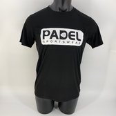 Padel Sportshirt zwart ademend heren Padel Sportswear Maat XL