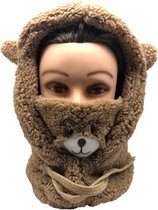 Beren Gezichtsmasker, Mondkap, Snoezig, Fluffy, Schattig, Beertje, Dier, Licht-Bruin,