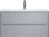 Badplaats Badkamermeubel Set Dover 60 cm - Steen Grijs - Badmeubel met Wastafel