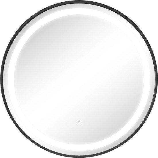 Badplaats Spiegel Concave 90 cm x 90 cm - Zwart - LED Badkamer Spiegel Rond  | bol.com