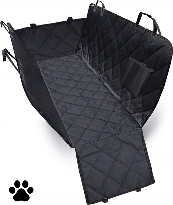 Vivid green hondendeken voor achterbank en kofferbak - inclusief opbergzakken - auto - universeel - zwart