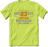 23 Jaar Legend T-Shirt | Goud - Zilver | Grappig Verjaardag Cadeau | Dames - Heren | - Groen - L