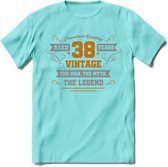 38 Jaar Legend T-Shirt | Goud - Zilver | Grappig Verjaardag Cadeau | Dames - Heren | - Licht Blauw - S