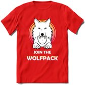 Saitama T-Shirt | Wolfpack Crypto ethereum Heren / Dames | bitcoin munt cadeau - Rood - S