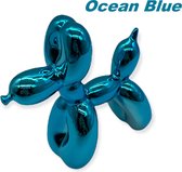 Power Escorts - Desing Beeldje Hondje Ocean Blue - Beeldje Hond - Beeld Hond - Ocean Blauw - 100x100mm - Klein