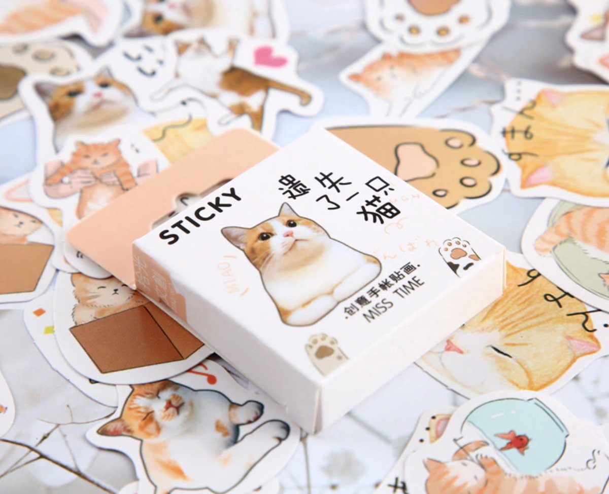 Hiden Japanese Cat stickers Dagboek Stickers volwassenen