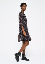 LOLALIZA Babydoll jurk met bloemen en lurex - Roze - Maat 44