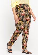 LOLALIZA Losse broek met planten print - Bruin - Maat 40