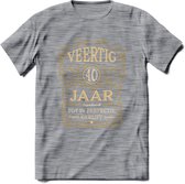 40 Jaar Legendarisch Gerijpt T-Shirt | Okergeel - Ivoor | Grappig Verjaardag Cadeau | Dames - Heren | - Donker Grijs - Gemaleerd - 3XL