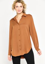 LOLALIZA Hemd met viscose - Camel - Maat 48