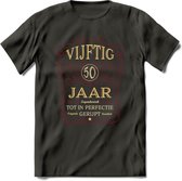50 Jaar Legendarisch Gerijpt T-Shirt | Bordeauxrood - Ivoor | Grappig Verjaardag Cadeau | Dames - Heren | - Donker Grijs - 3XL