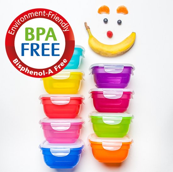 Contenants pour aliments frais Lock & Lock - Lot de 9 pièces - Empilables - Mélange multicolore