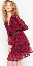 LOLALIZA Jurk met bloemenprint - Rood - Maat 42