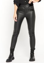 LOLALIZA Skinny broek van imitatieleer - Zwart - Maat 34