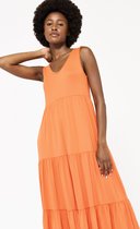 LOLALIZA Lange jersey jurk - Oranje - Maat L