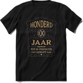 100 Jaar Legendarisch Gerijpt T-Shirt | Grijs - Ivoor | Grappig Verjaardag Cadeau | Dames - Heren | - Zwart - L