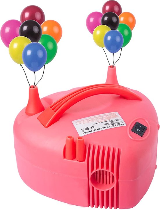 Ballonnenpomp | 600 Watt | Rood | Elektrisch | 2 Standen | Hartvorm | 2 Mondstukken