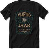 50 Jaar Legendarisch Gerijpt T-Shirt | Aqua - Ivoor | Grappig Verjaardag Cadeau | Dames - Heren | - Zwart - S