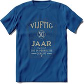 50 Jaar Legendarisch Gerijpt T-Shirt | Grijs - Ivoor | Grappig Verjaardag Cadeau | Dames - Heren | - Donker Blauw - 3XL