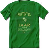 70 Jaar Legendarisch Gerijpt T-Shirt | Grijs - Ivoor | Grappig Verjaardag Cadeau | Dames - Heren | - Donker Groen - M
