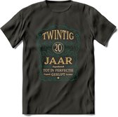 20 Jaar Legendarisch Gerijpt T-Shirt | Aqua - Ivoor | Grappig Verjaardag Cadeau | Dames - Heren | - Donker Grijs - L