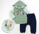 Baby kledingset vrijetijdspak 3 delig met broek, vestje met capuchon en longsleeve shirt,  100% katoen Print: bowling party