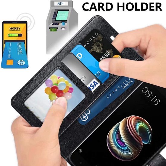 Coque pour téléphone Samsung Galaxy S21 Plus - Bookcase - Emplacement pour 3 cartes - Cuir artificiel - SAFRANT1 - Zwart