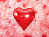 Folie hartballonnen 61cm rood, romantische Valentijns versiering, 5 stuks