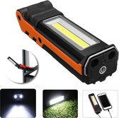 Elfeland oplaadbare werklamp - COB LED werklicht - Draagbare Bouwlampen - voor Outdoor Camping Auto werkplaats Reparatie Lamp-Oranje