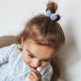 Basic mini haarelastiekjes met pompoms  - marine | Blauw | Baby