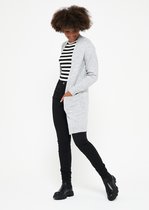 LOLALIZA Lange cardigan met lurex - Licht Grijs - Maat L