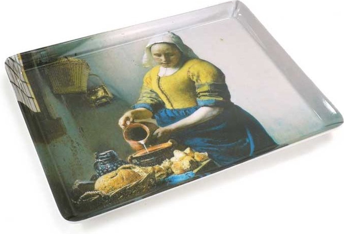 Dienblad, MIDI Melamine, 27x20 cm Melkmeisje, J. Vermeer