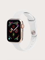 Smal Siliconen Apple Watch Bandje Dun - Wit - 42/44/45 mm - Series 1 2 3 4 5 6 SE - Geschikt voor Apple Watch