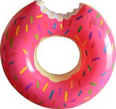 Kinder opblaasbaar donut wiel 50cm roze