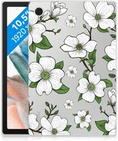 Back Cover Samsung Galaxy Tab A8 2021 Tablethoesje met Naam Dogwood Flowers met transparant zijkanten