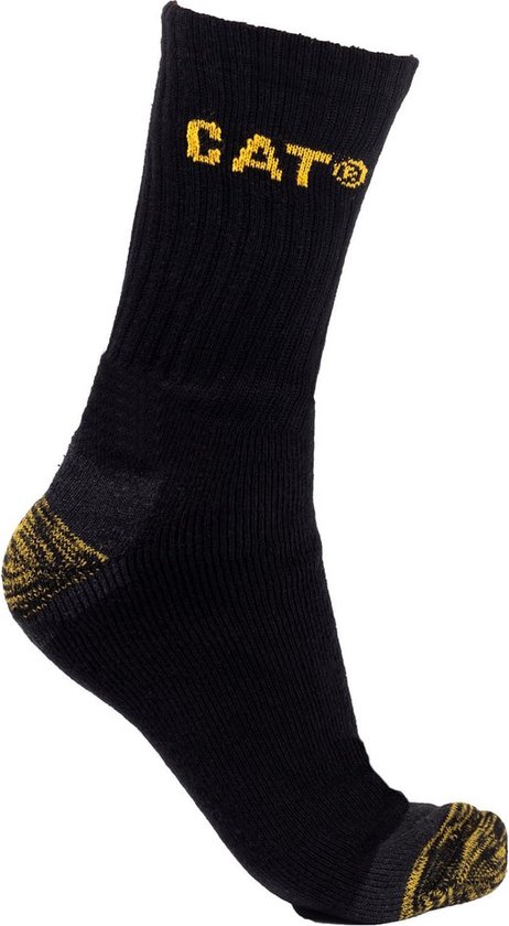CAT Caterpillar 12 paar werksokken, zwart - MEGA-maatkeuze voor optimale grootte keuze - 35-40 | 39-42 | 41-45 | 43-46 | 46-50