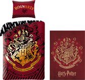 Harry Potter Dekbedovertrek - Eenpersoons - 140 x 200 cm - katoen, incl. Fleece deken Harry Potter- 100x140