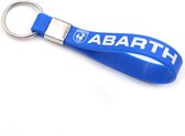 Siliconen Auto Sleutelhanger -  Past bij Abarth 500 / 595 / Punto / Turismo / Competizione - Blauw met Witte Abarth Letters - Keychain Sleutel Hanger Cadeau - Auto Accessoires